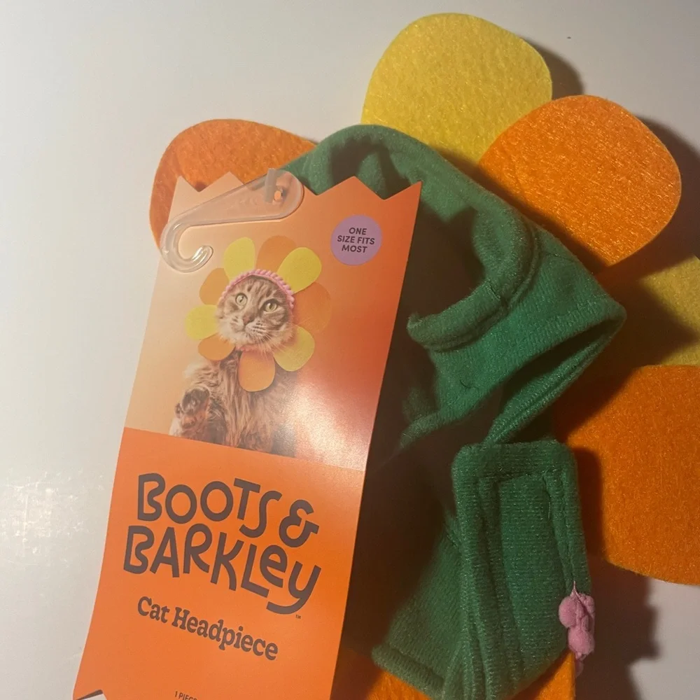 Boots & Barkley Green Cat Headpiece Flower One Size Fits Most NWT Costume Pet